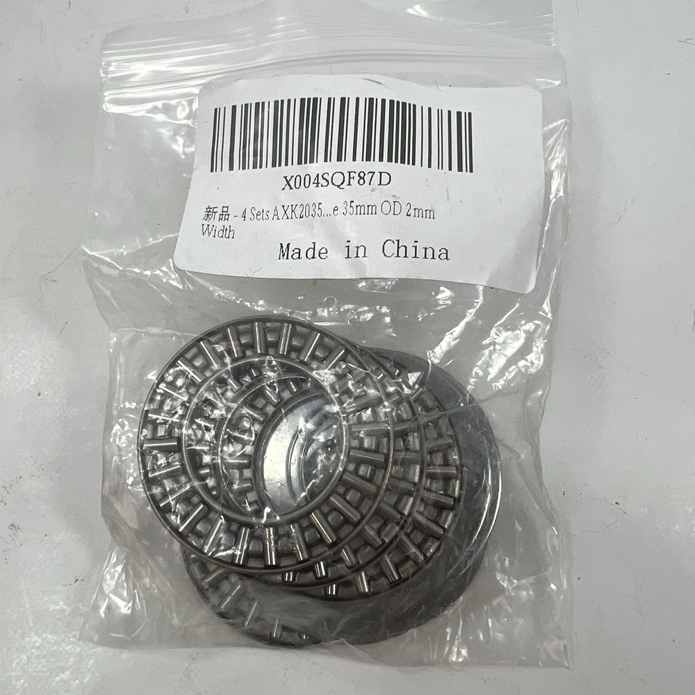 AXK2035 Thrust Needle Roller Bearings 4 Sets 20x35x2mm Silver New with Washers